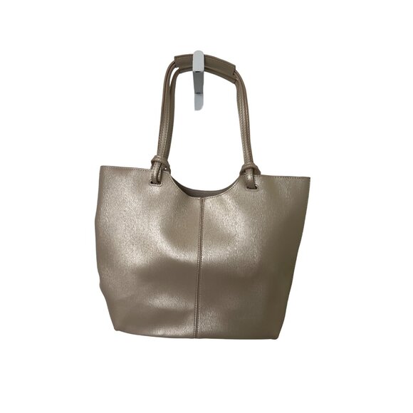 Neiman Marcus Metallic Vegan Leather Tote Bag - Picture 1 of 3